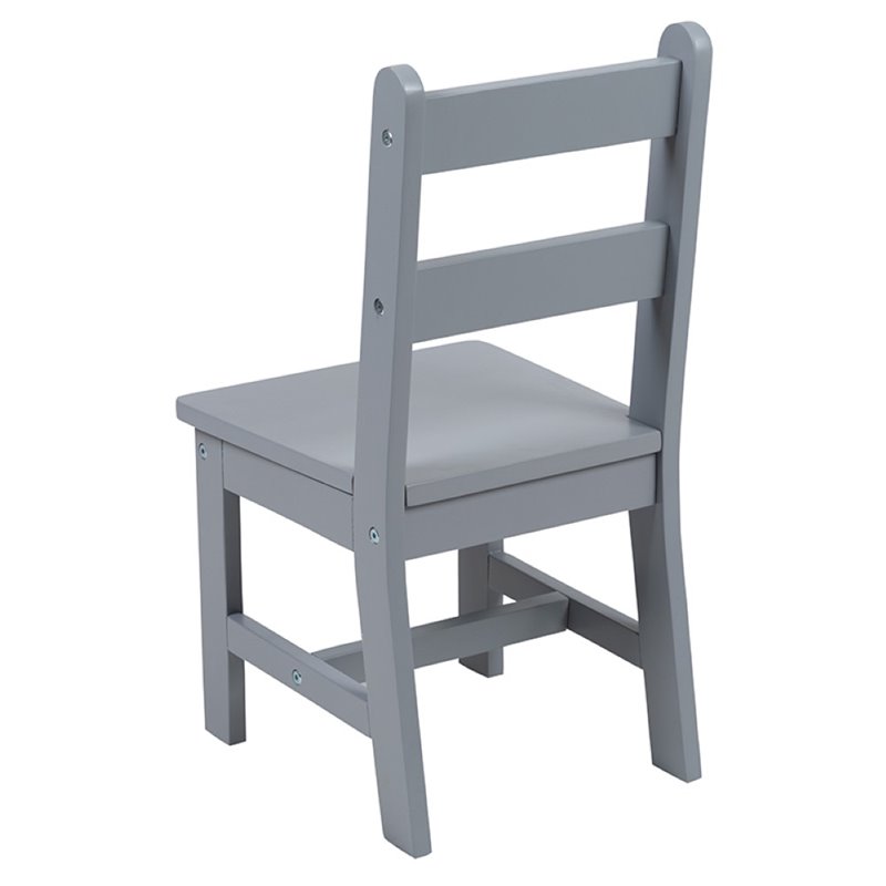 Bowery Hill 3 Piece Solid Hardwood Kids Table and Chair Set in Gray