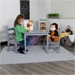 Bowery Hill 3 Piece Solid Hardwood Kids Table and Chair Set in Gray