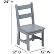 Bowery Hill 3 Piece Solid Hardwood Kids Table and Chair Set in Gray