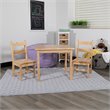 Bowery Hill 3 Piece Solid Hardwood Kids Table and Chair Set in Natural