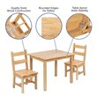 Bowery Hill 3 Piece Solid Hardwood Kids Table and Chair Set in Natural
