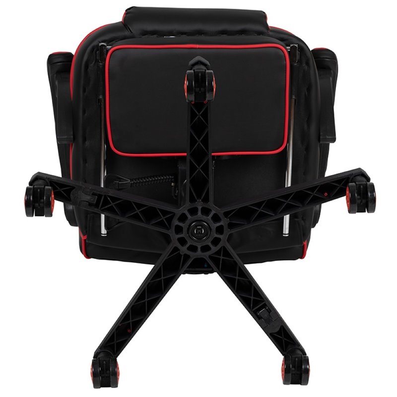 Bowery Hill Leather Racing Reclining Gaming Chair in Black and Red