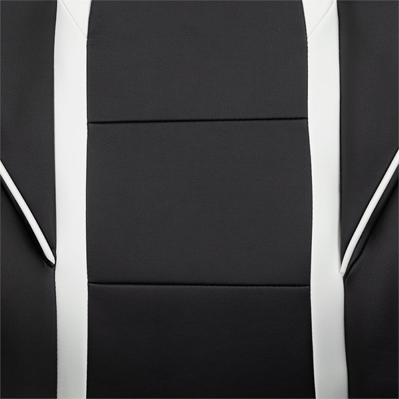 Bowery Hill Leather Racing Reclining Gaming Chair in Black and White