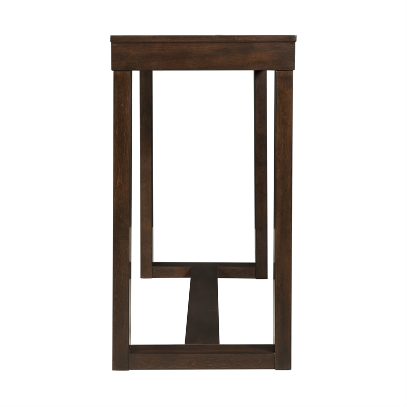 Bowery Hill Multipurpose Bar Table Set in Dark Walnut with USB Ports