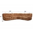 Bowery Hill Chenille Fabric Power Motion Sectional Sofa with USB Port in Orange