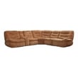 Bowery Hill Chenille Fabric Power Motion Sectional Sofa with USB Port in Orange