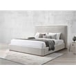Bowery Hill Contemporary Fabric Upholstered Rectangular Queen Bed in Gray