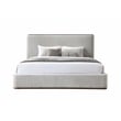 Bowery Hill Contemporary Fabric Upholstered Rectangular Queen Bed in Gray