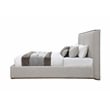 Bowery Hill Contemporary Fabric Upholstered Rectangular Queen Bed in Gray