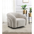 Bowery Hill Contemporary Fabric Upholstered Chair with Hidden Swivel in Gray