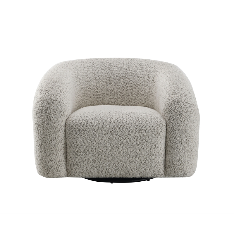 Bowery Hill Contemporary Fabric Upholstered Chair with Hidden Swivel in Gray