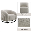 Bowery Hill Contemporary Fabric Upholstered Chair with Hidden Swivel in Gray