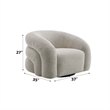 Bowery Hill Contemporary Fabric Upholstered Chair with Hidden Swivel in Gray