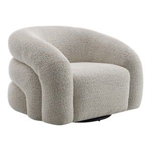 Bowery Hill Contemporary Fabric Upholstered Chair with Hidden Swivel in Gray