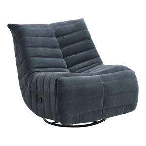 Bowery Hill Chenille Upholstered Glider Recliner with Swivel in Shadow Dark Gray