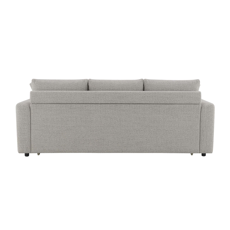 Bowery Hill Fabric Upholstered Sofa with Sleeper and 2 Pillows in Beige