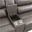 Bowery Hill Faux Leather Upholstered Motion Sectional Sofa in Brown