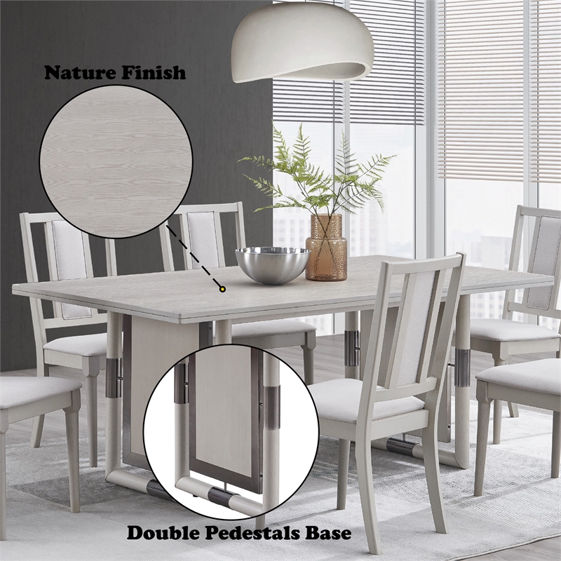 Bowery Hill Contemporary Wood Rectangular Dining Table in Natural