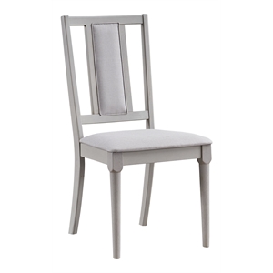 Bowery Hill Wood/Fabric Side Chair in Beige & Natural (Set of 2)