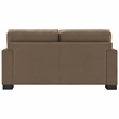 Bowery Hill Transitional Fabric Upholstered Loveseat with 3 Pillows in Brown