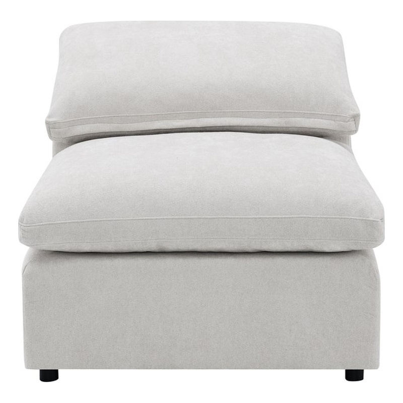 Bowery Hill Contemporary Modular Armless Chair in Ivory Linen