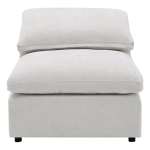 Bowery Hill Contemporary Modular Armless Chair in Ivory Linen