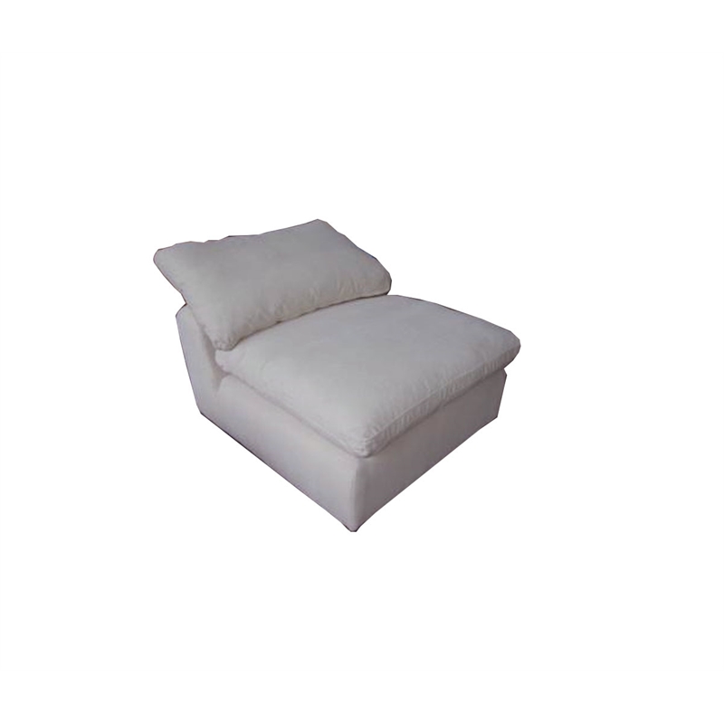 Bowery Hill Contemporary Modular Armless Chair in Ivory Linen