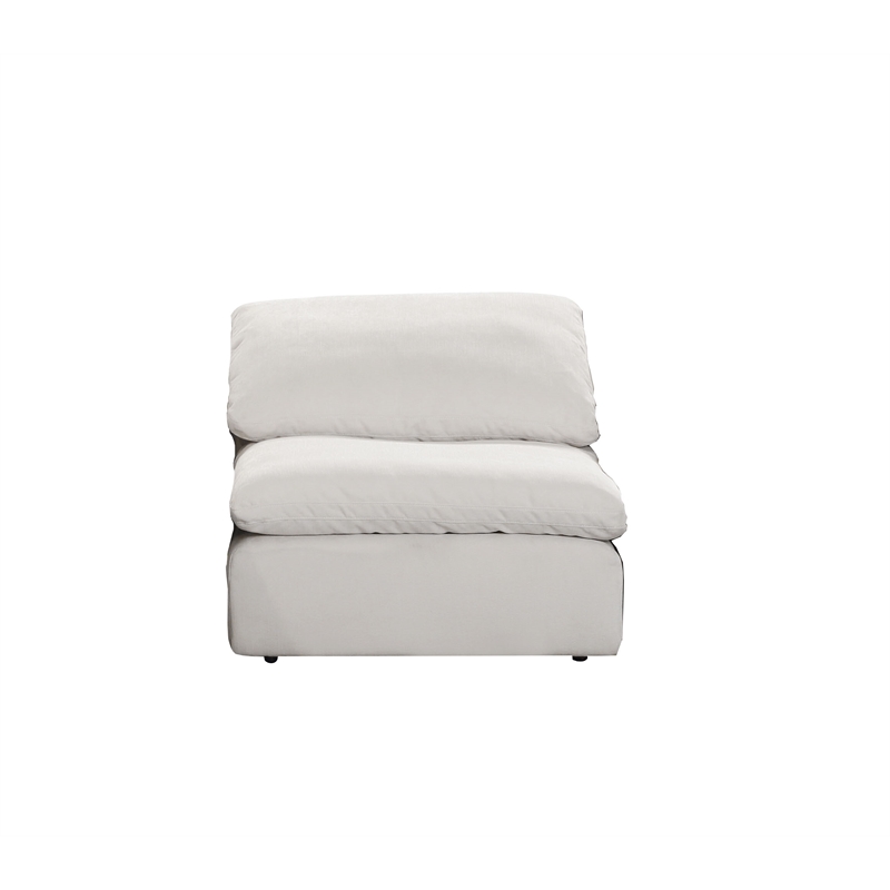 Bowery Hill Contemporary Modular Armless Chair in Ivory Linen