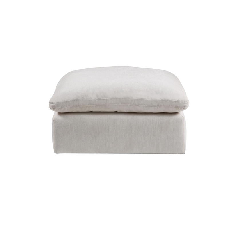Bowery Hill Contemporary Wooden Frame Modular Ottoman in Ivory Linen