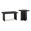 Bowery Hill Contemporary Engineered Wood Black Finish Table - Set of 2