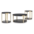 Bowery Hill Contemporary Engineered Wood Black Finish Table - Set of 3