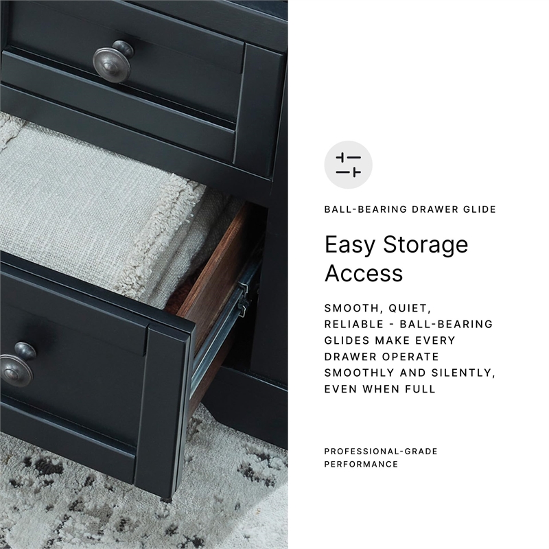 Bowery Hill Modern / Contemporary Wood Black Lift-Top Coffee Table