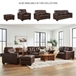 Bowery Hill Top Grain Leather Brown Sofa Sleeper Rectangular Pull-Out Memory Foam Mattress 85