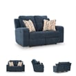 Bowery Hill Modern / Contemporary Polyester Blue Reclining Loveseat