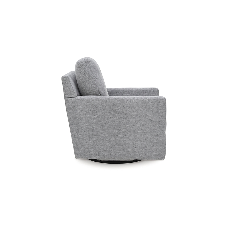 Bowery Hill Contemporary Polyester Next-Gen Nuvella Gray Swivel Accent Chair