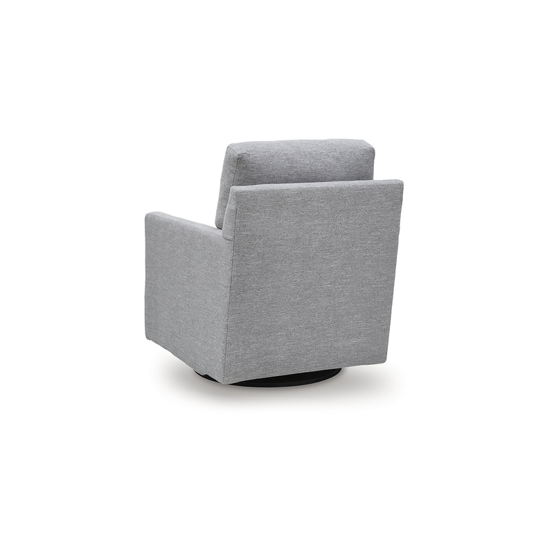 Bowery Hill Contemporary Polyester Next-Gen Nuvella Gray Swivel Accent Chair