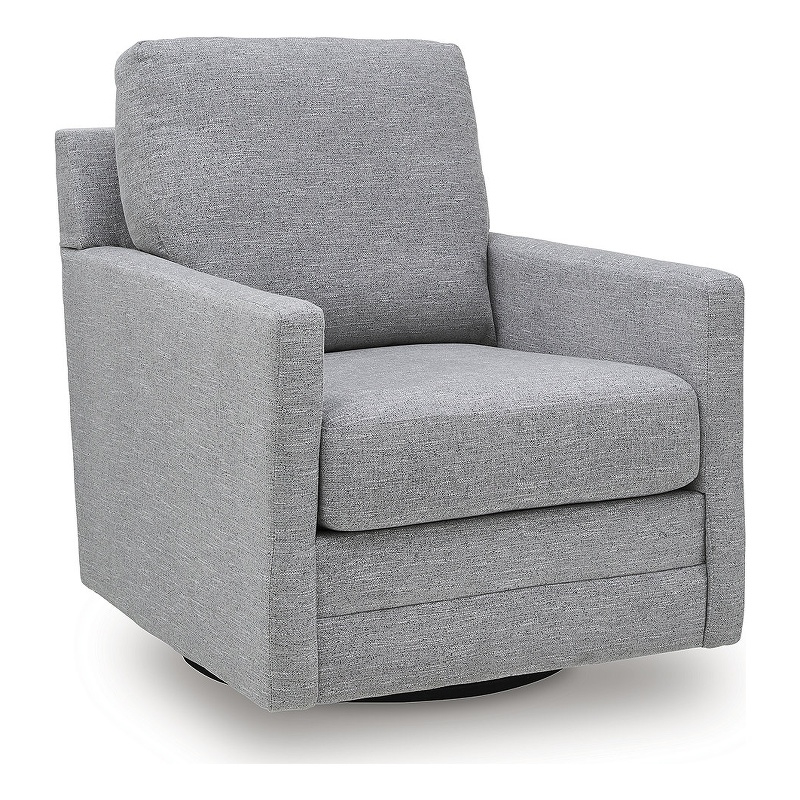 Bowery Hill Contemporary Polyester Next-Gen Nuvella Gray Swivel Accent Chair
