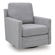 Bowery Hill Contemporary Polyester Next-Gen Nuvella Gray Swivel Accent Chair