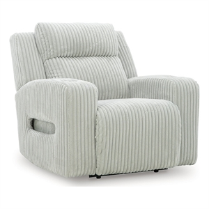 Bowery Hill Contemporary Polyester Light Gray Finish Power Recliner