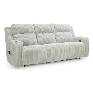 Bowery Hill Contemporary Polyester Light Gray Power Reclining Sofa