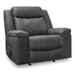 Bowery Hill Modern / Contemporary Faux Leather Black Finish Recliner