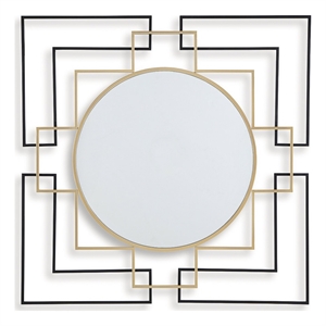 Bowery Hill Modern / Contemporary Metal Gold Finish Accent Mirror