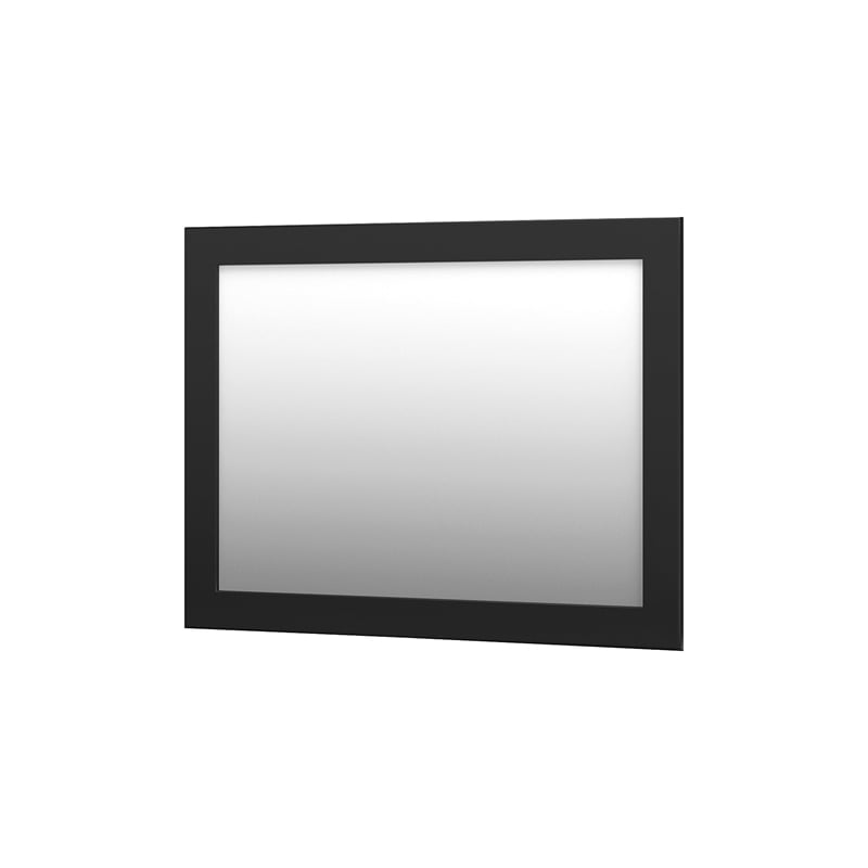 Bowery Hill Contemporary Engineered Wood Black Finish Bedroom Mirror