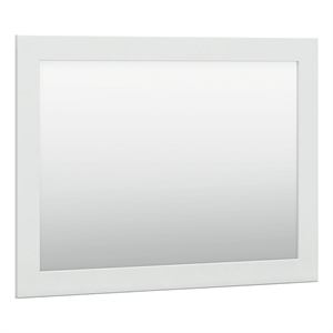 Bowery Hill Contemporary Engineered Wood White Bedroom Mirror