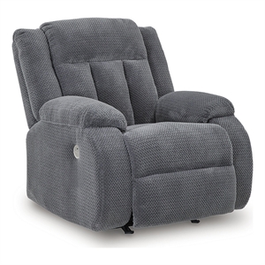 Bowery Hill Contemporary Polyester Gray Finish Power Recliner