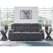 Bowery Hill Contemporary Polyester Gray Finish Power Reclining Sofa