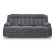 Bowery Hill Contemporary Polyester Gray Finish Power Reclining Sofa