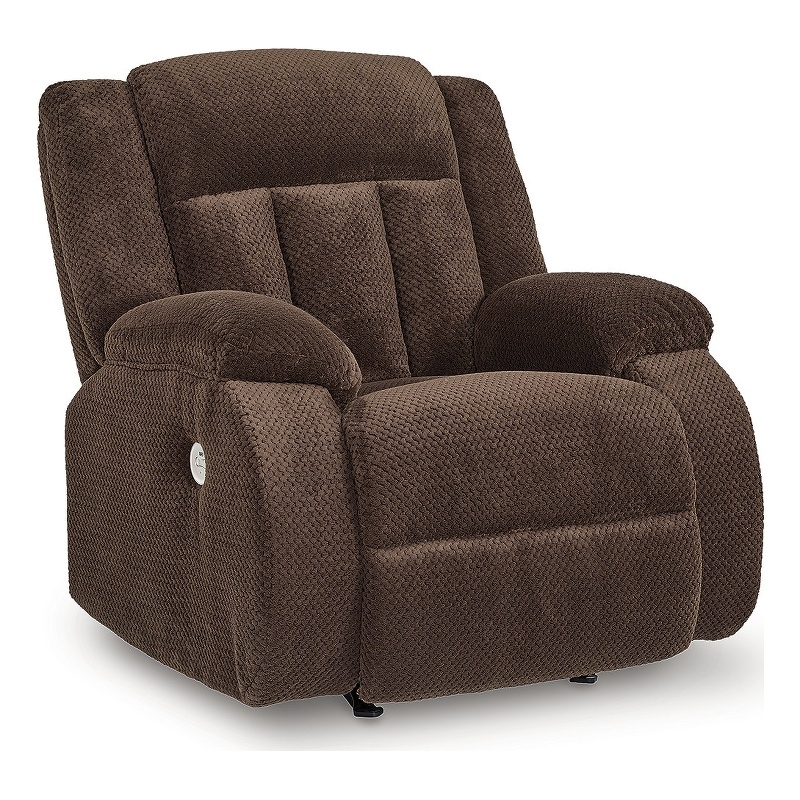 Bowery Hill Contemporary Polyester Brown Finish Power Recliner