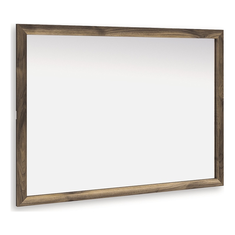 Bowery Hill Contemporary Engineered Wood Brown Finish Bedroom Mirror