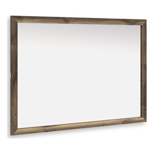 Bowery Hill Contemporary Engineered Wood Brown Finish Bedroom Mirror